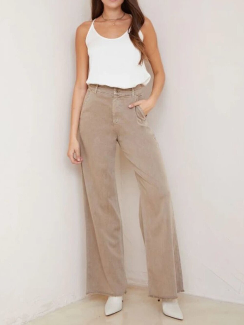 Anthropologie Cloth & Stone Bella Dahl Wide Leg Pants Size 26 Chic 90s Fall Boho